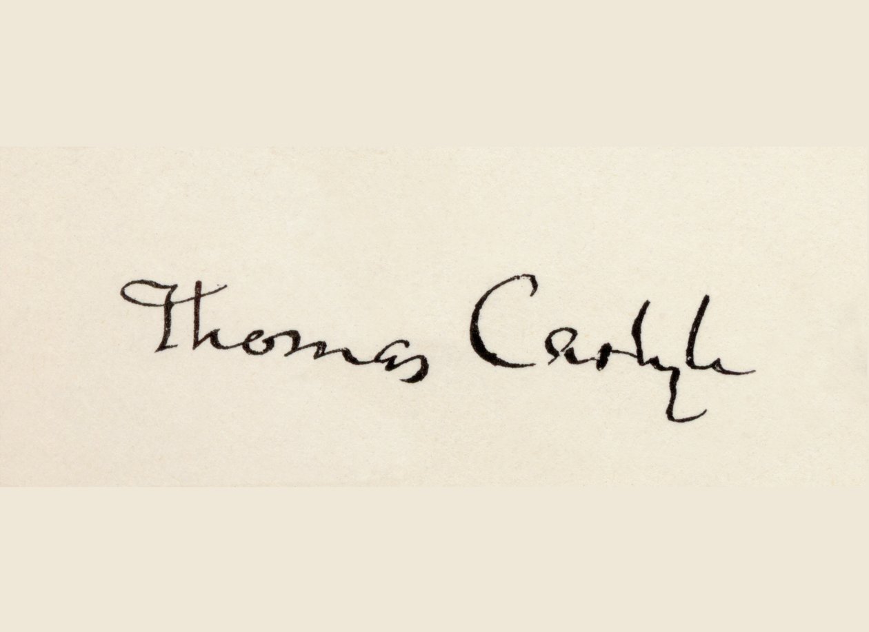 Thomas Carlylen allekirjoitus tekijältä English School
