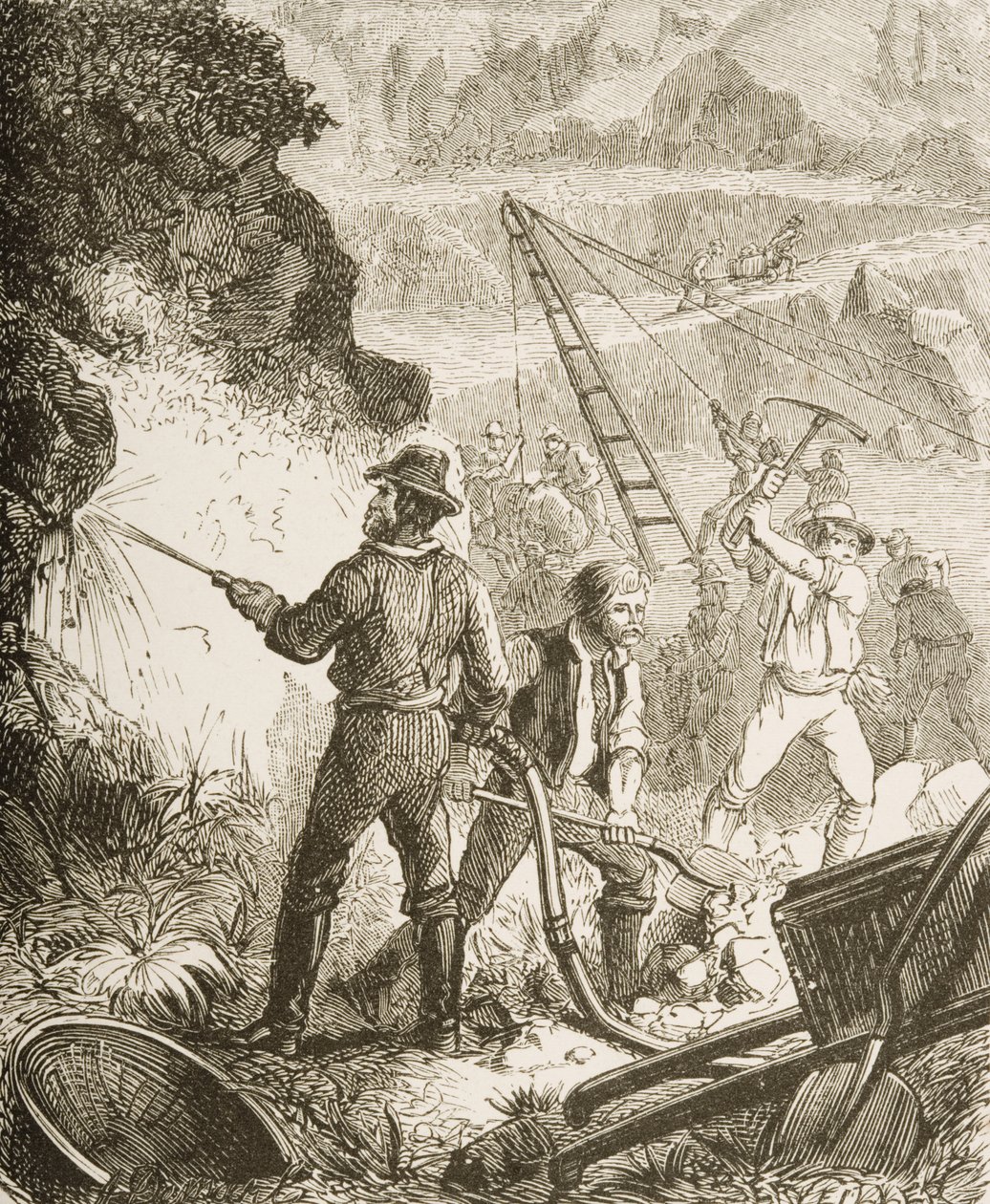 Silver Mining Operation, Nevada, n. 1870, American Picturesista, julkaisija The Religious Tract Society, 1876 tekijältä English School