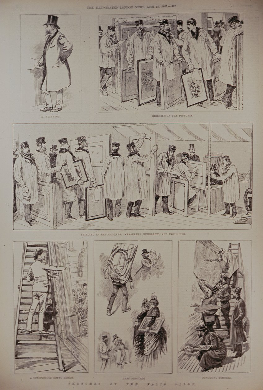 Luonnoksia Pariisin salongissa, "The Illustrated London News", 23. huhtikuuta 1887. tekijältä English School