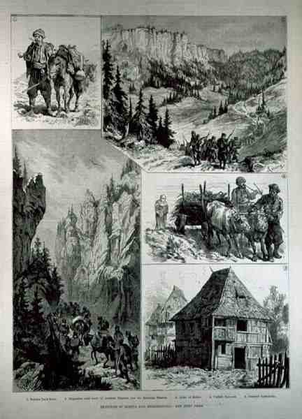 Luonnokset Bosnia ja Hertsegovinassa, The Illustrated London News, 18. helmikuuta 1882 tekijältä English School