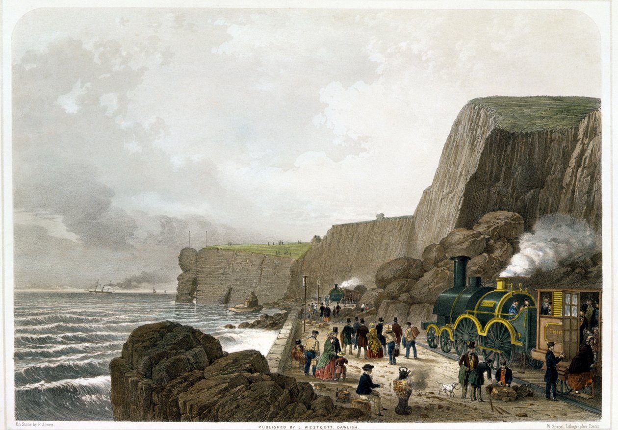 South Devon Railway: Maanvyörymä lähellä Parson and Clerk Rockia, 29. joulukuuta 1852 tekijältä English School