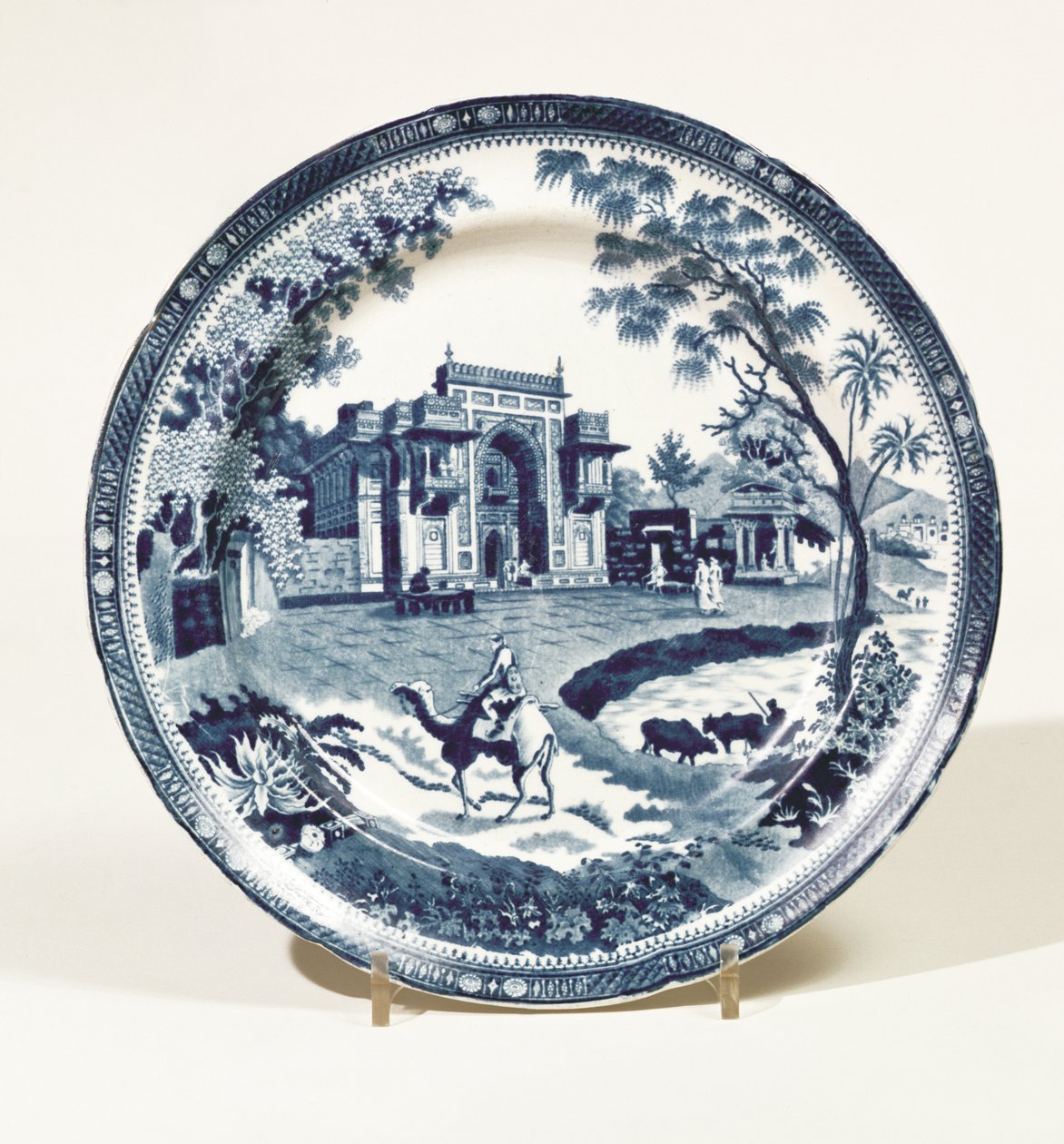 Spode sinivalkoinen levy, n.1815 (keramiikka) tekijältä English School