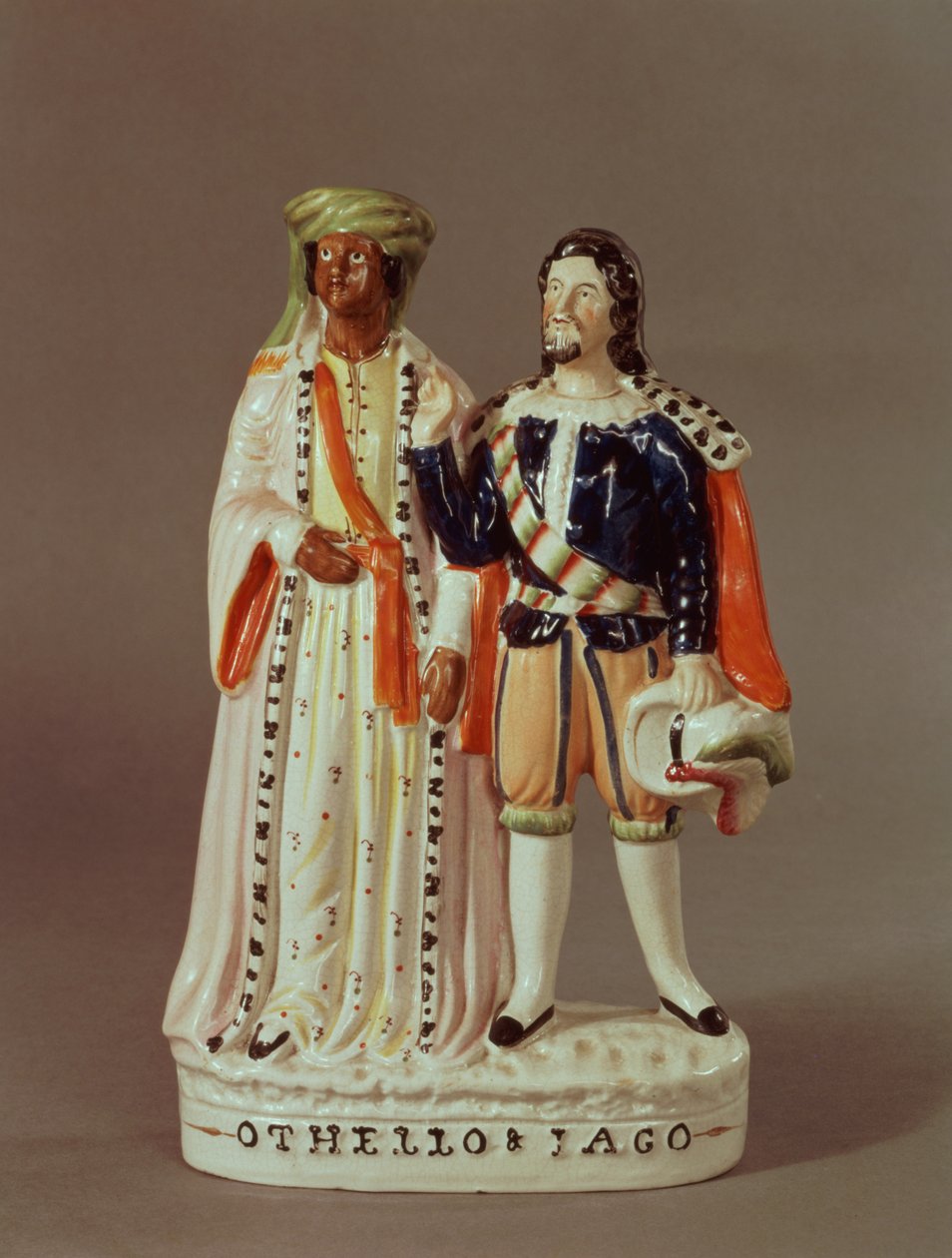 Staffordshire-hahmo Othello ja Iago, n. 1858 (keraaminen) tekijältä English School