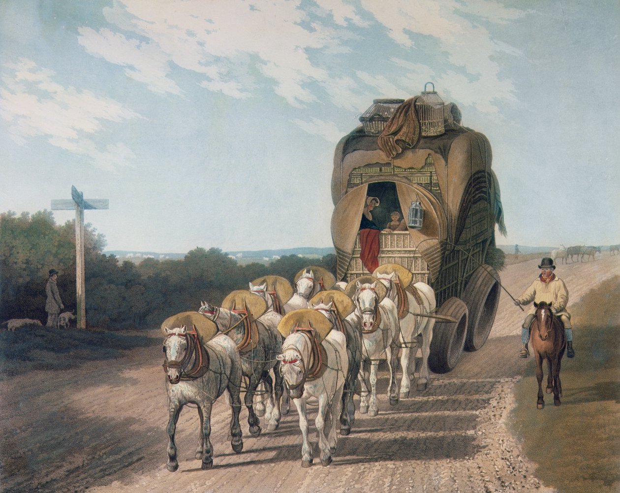 Stage Waggon, kaiverrettu J. Baily, julkaissut J. Watson, 1820. tekijältä English School