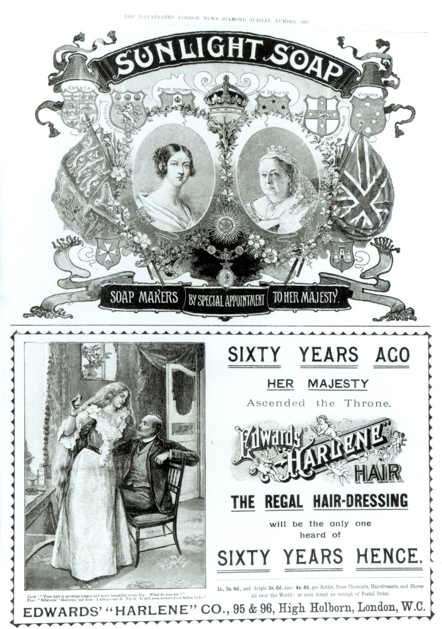 Sunlight Soap -mainos, The Illustrated London News Diamond Jubilee Number, 1897 tekijältä English School