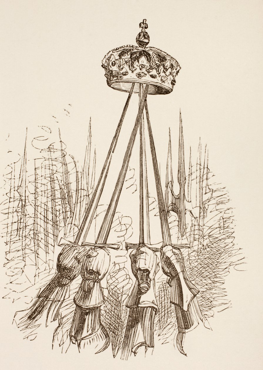 Kruunua tukevat miekat, 1890 tekijältä English School