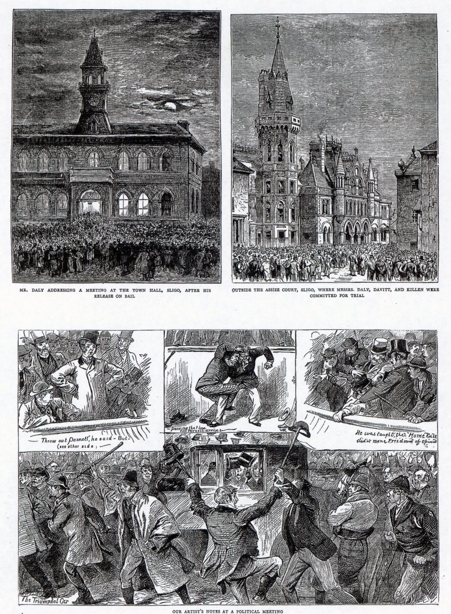 Agitation Irlannissa, kuvituksia julkaisusta "The Graphic", 6. joulukuuta 1879 tekijältä English School