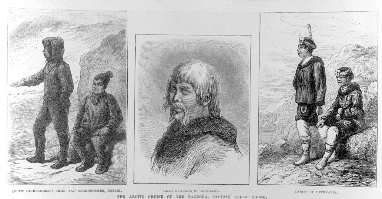 Pandoran arktinen risteily, kapteeni Allen Young, julkaistu The Illustrated London Newsissa, 1876 tekijältä English School