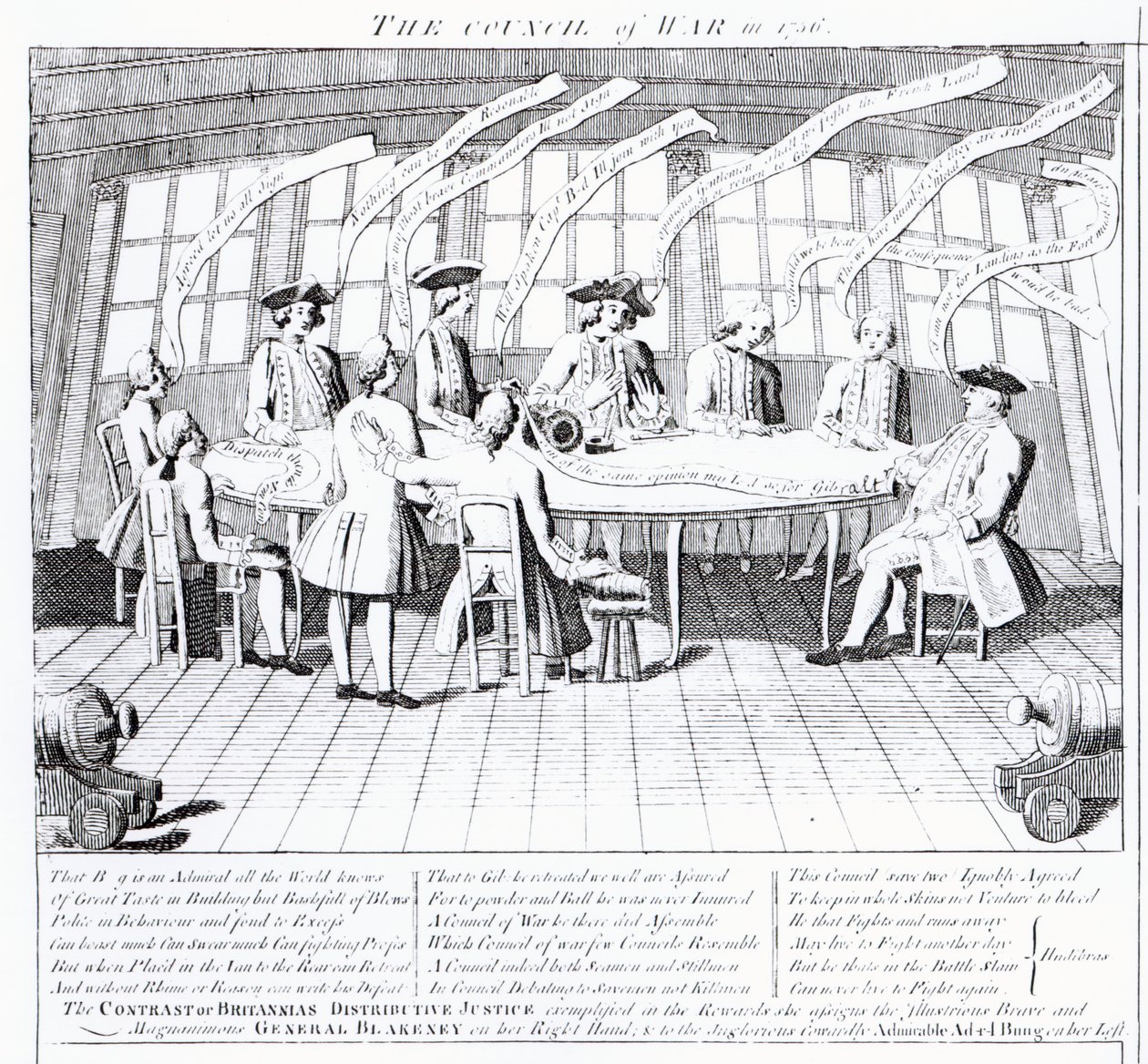 Sotaneuvosto vuonna 1756 tekijältä English School