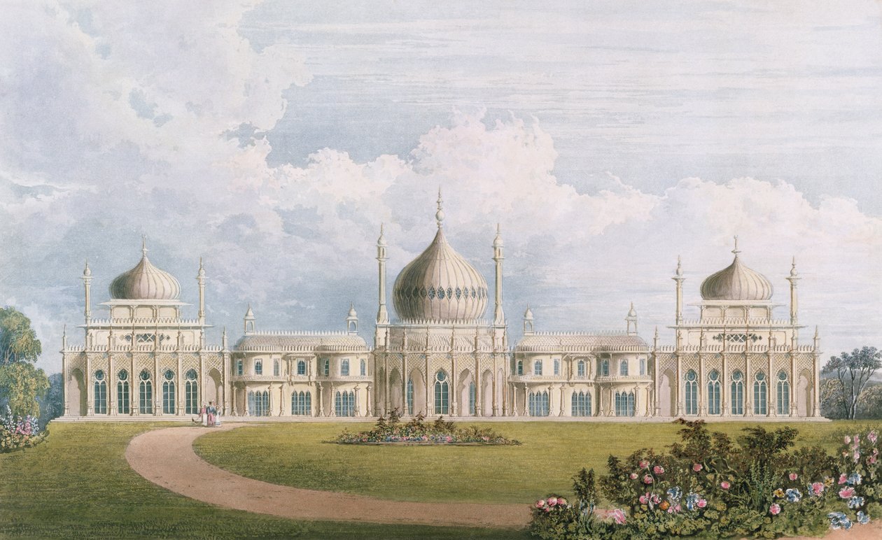 Itärintama, Views of the Royal Pavilion, Brighton, kirjoittanut John Nash (1752-1835) 1826 (akvatinta) tekijältä English School