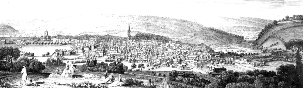 The East Prospect of Sheffield, Yorkin piirikunnassa, 1745 tekijältä English School