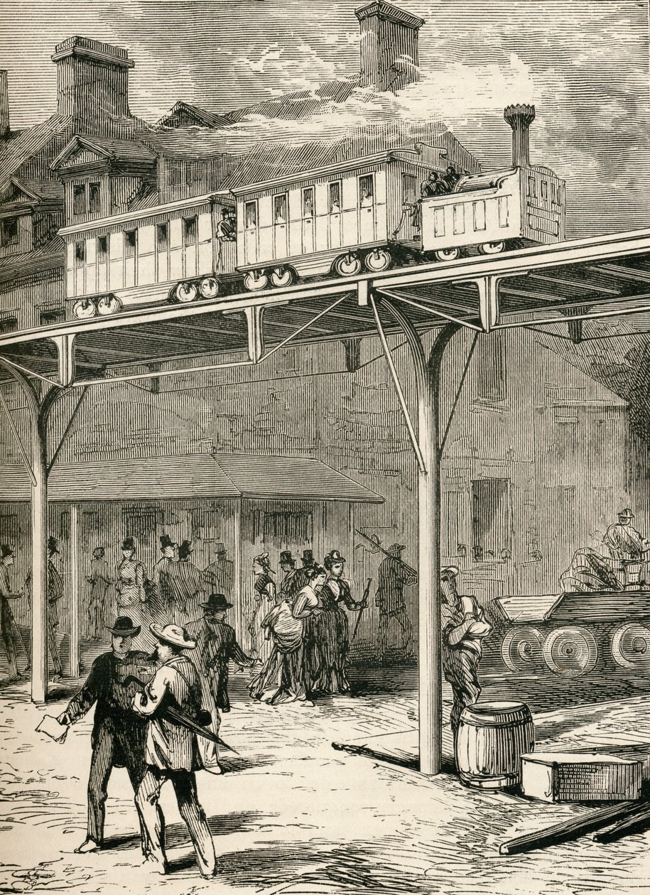 The Elevated Railway, Broadway, New York, teoksesta The World