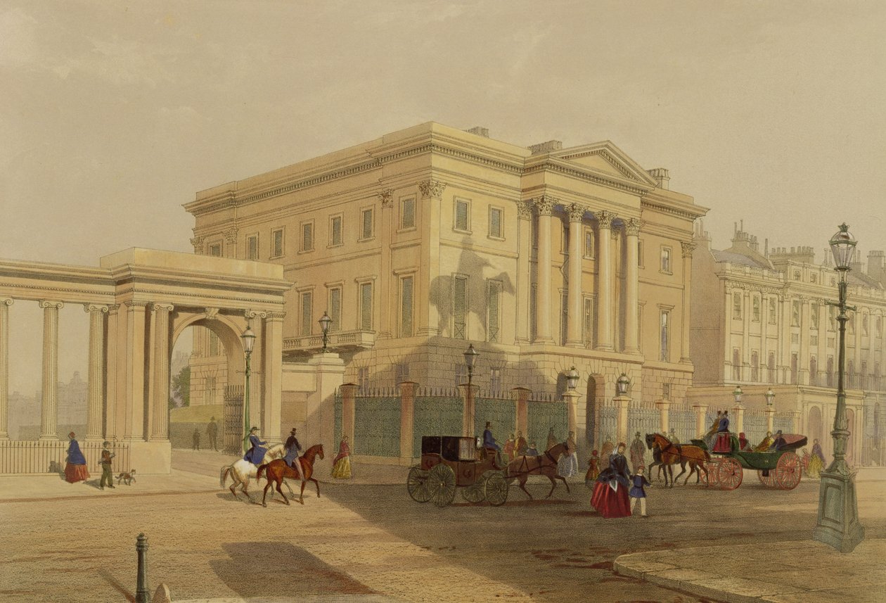 The Exterior of Apsley House, 1853, kirjoittanut J. Dillon (painettu) tekijältä English School