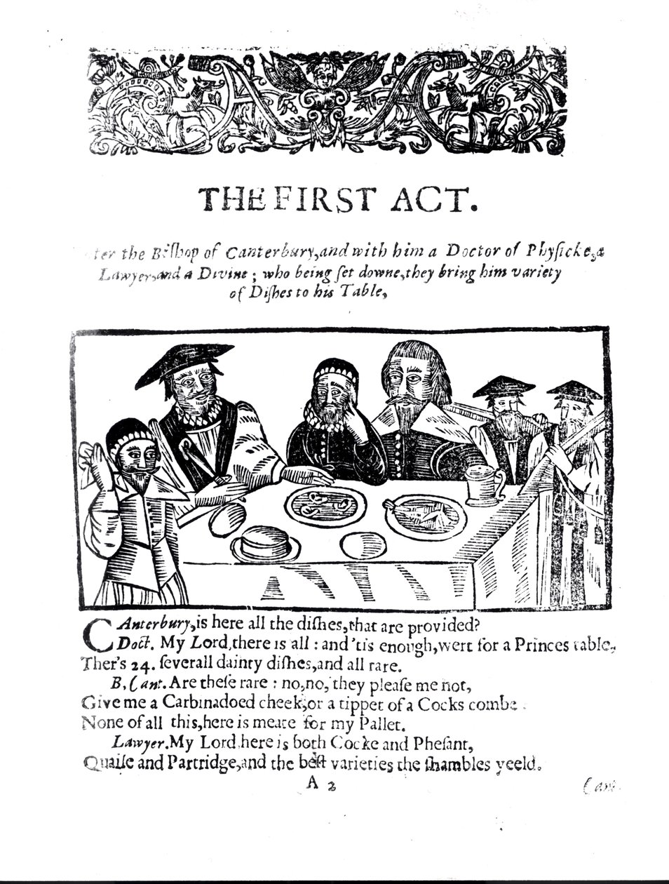 Ensimmäinen näytös, satiirinen näytelmä William Prynnea vastaan (1600-69). tekijältä English School