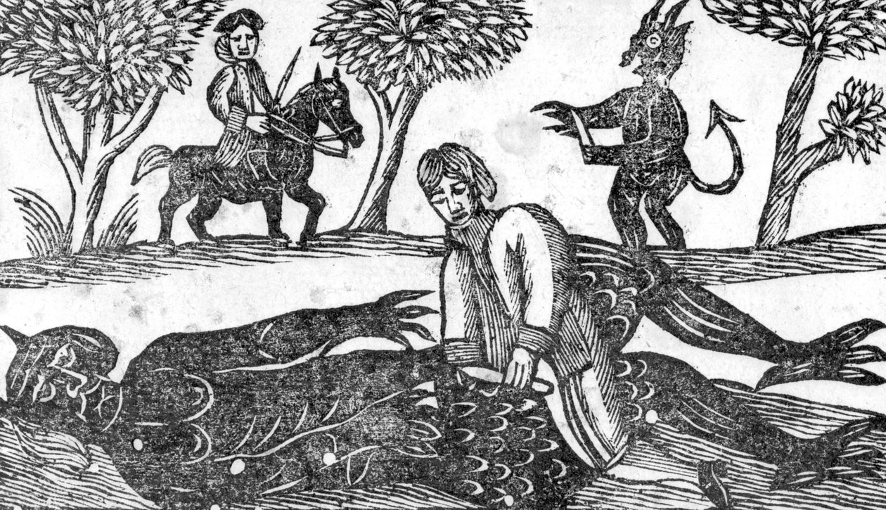 The Gelding of the Devil, kuvitus teoksesta "A Book of Roxburghe Ballads" tekijältä English School