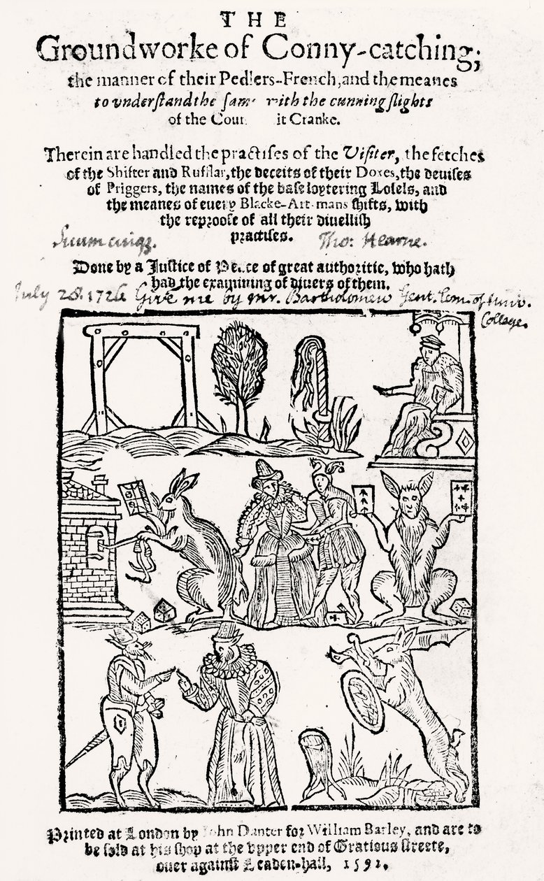 The Groundwork of Conny-Catching, julkaistu vuonna 1592 tekijältä English School