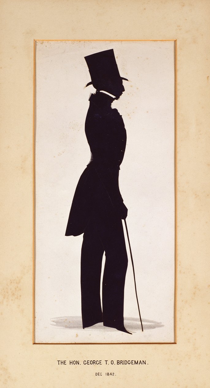 The Hon. George Bridgeman, tuntemattoman taiteilijan siluetti, 1842 (paperi) tekijältä English School