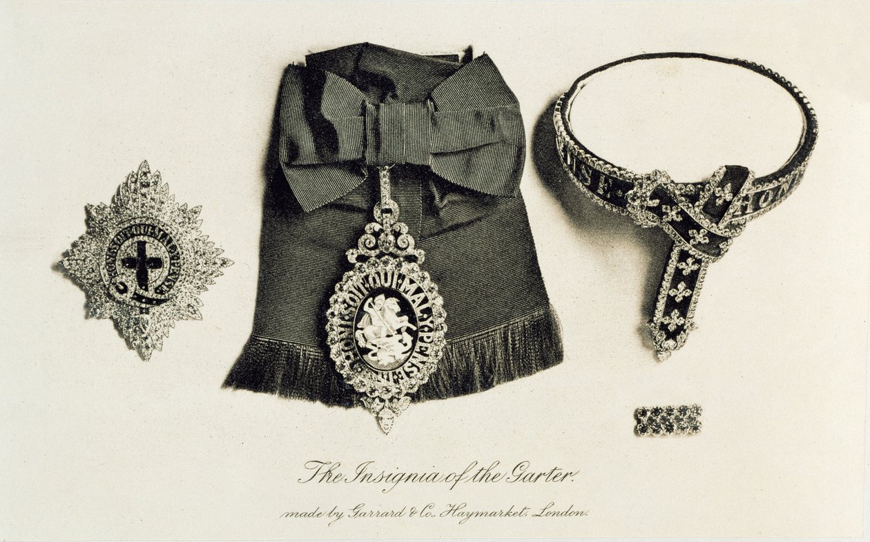 The Insignia of the Garter, valmistaja Garrard & Co., Haymarket, Lontoo tekijältä English School