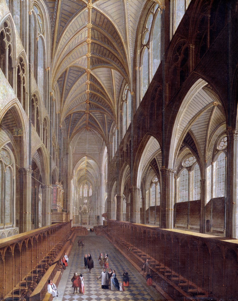 Westminster Abbeyn sisätilat, noin 1714 tekijältä English School