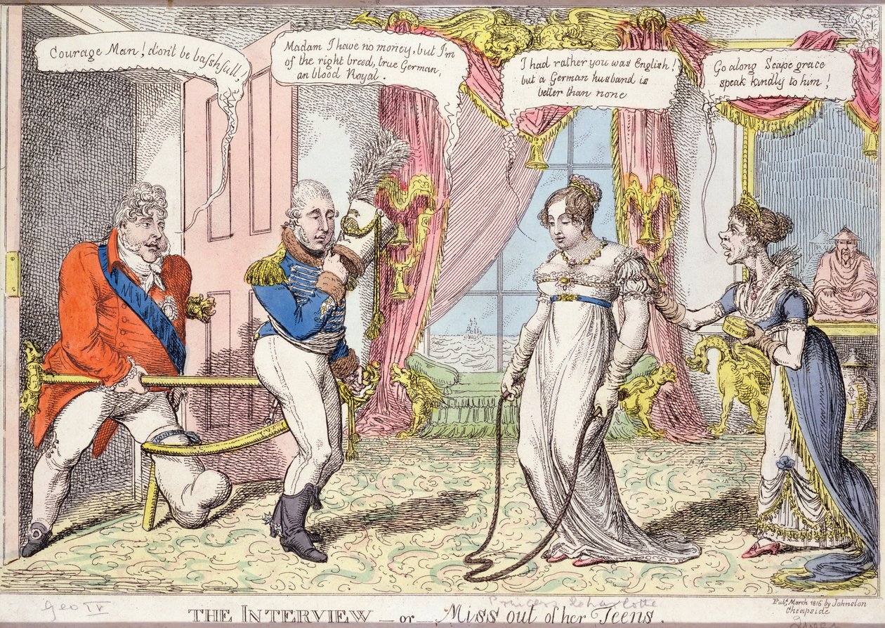 Haastattelu tai neiti teini-iästä, 1816 (värietsaus) tekijältä English School