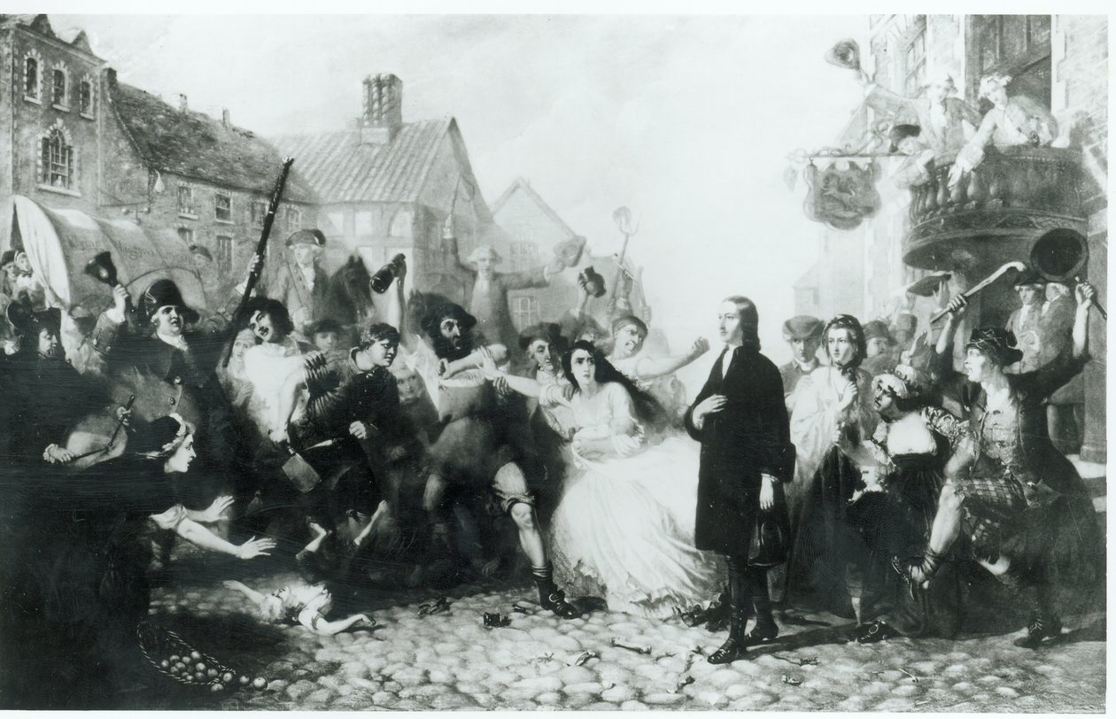 John Wesleyn (1703-91) mobbing Wednesburyssa tekijältä English School