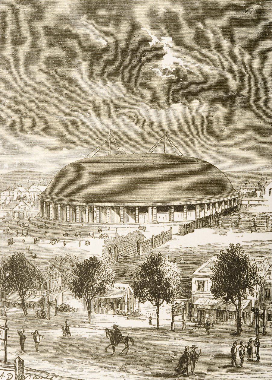 The Mormon Tabernacle, n. 1870, "American Pictures" -julkaisusta, julkaisija The Religious Tract Society, 1876 tekijältä English School