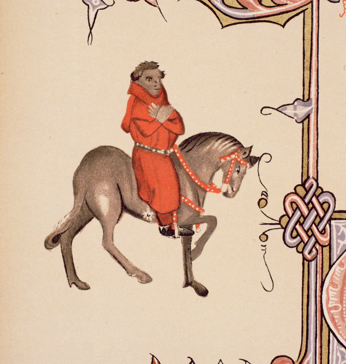 The Parson, yksityiskohta The Canteruby Talesista, kirjoittanut Geoffrey Chaucer (n. 1342-1400) Ellesmeren käsikirjoitus, faksipainos, 1911 (alkuperäiset tiedot, katso 128919) tekijältä English School
