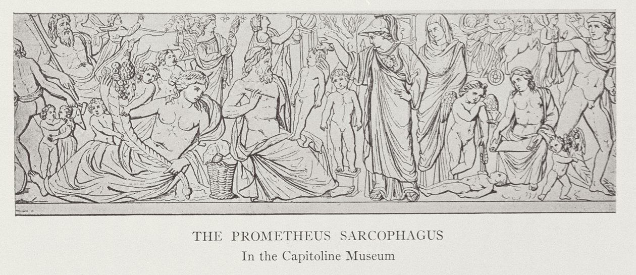 Prometheus-sarkofagi, alkuperäisen mukaan Capitoline-museossa tekijältä English School