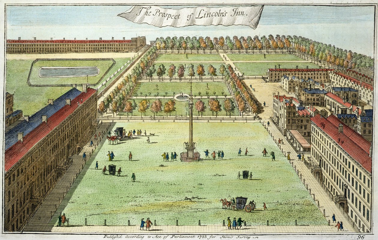 The Prospect of Lincolns Inn, Stows Survey of London, pubi. 1755 tekijältä English School