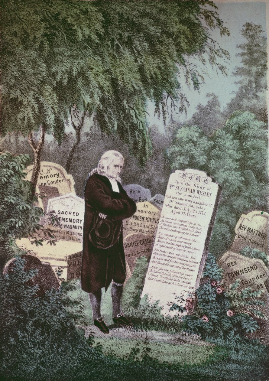 Pastori John Wesley vierailee äitinsä haudalla tekijältä English School