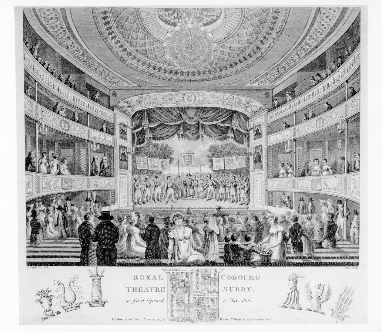 Royal Cobourg Theatre, Surry, 1818 tekijältä English School