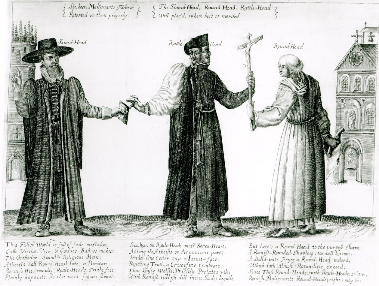 Äänipää, helistinpää ja pyöreä pää, 1642 tekijältä English School