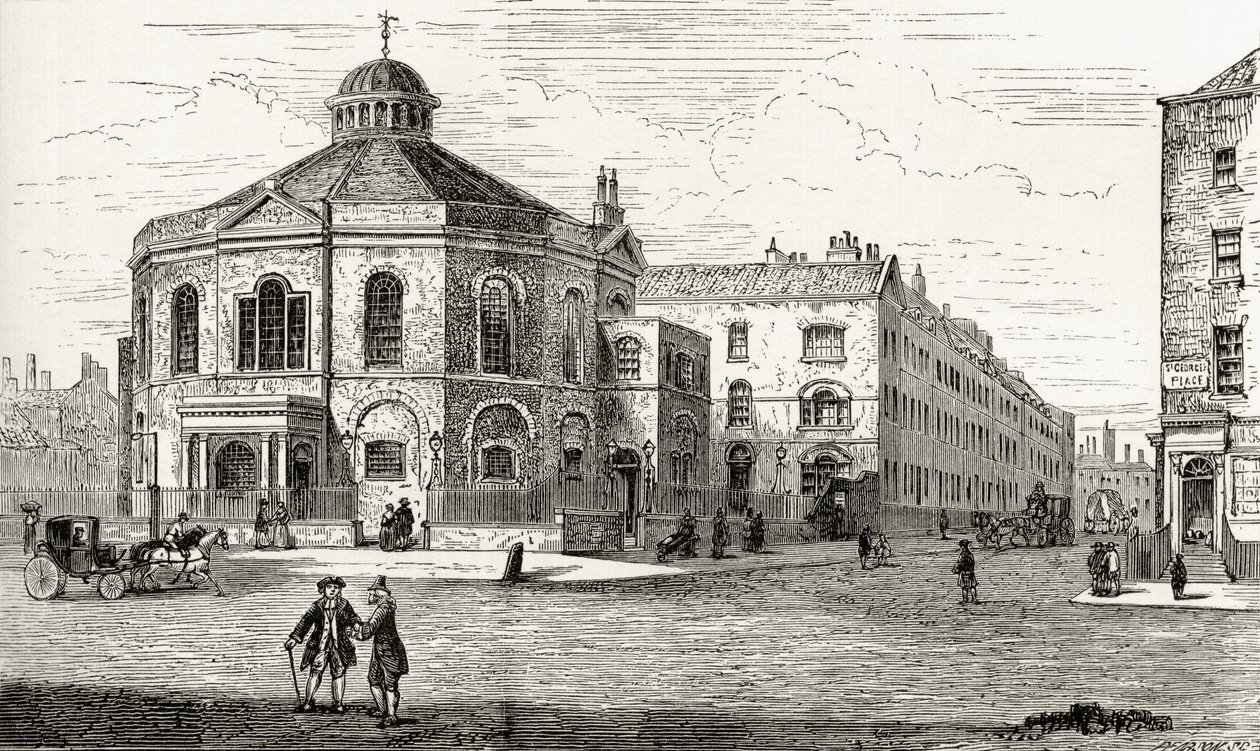 The Surrey Chapel, Blackfriars Road, Southwark, "London Pictures: Drawn with Pen and Pencil", pastori Richard Lovett, julkaistu 1890 tekijältä English School
