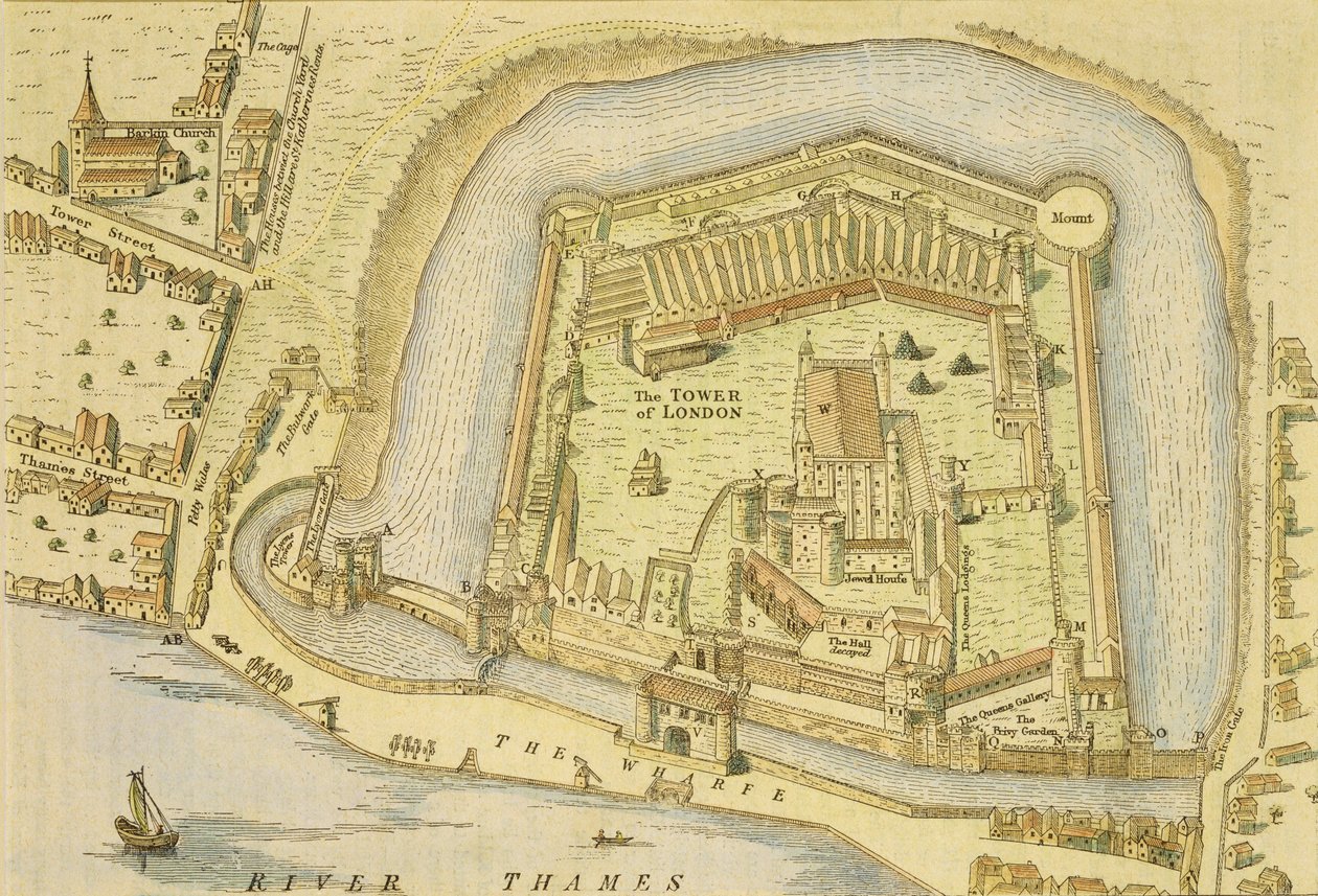Lontoon Tower, W. Haiwardin ja J. Gascoynen vuonna 1597 tekemästä tutkimuksesta tekijältä English School