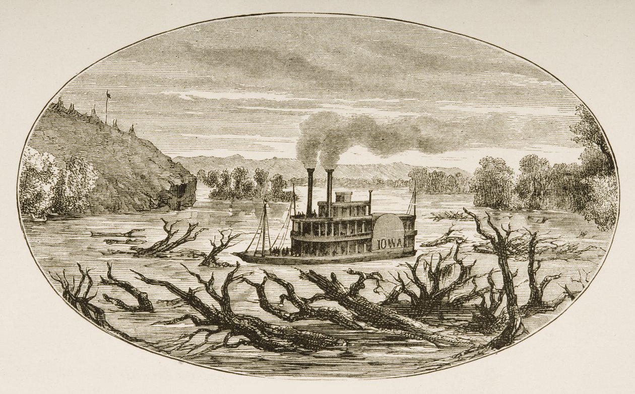 The Upper Missouri River, "American Pictures" -julkaisusta, julkaisija The Religious Tract Society, 1876 tekijältä English School