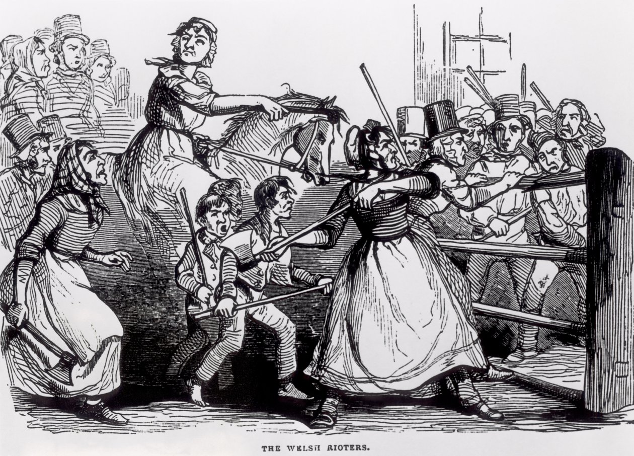 The Welsh Rioters, The Illustrated London News, 11. helmikuuta 1843. tekijältä English School