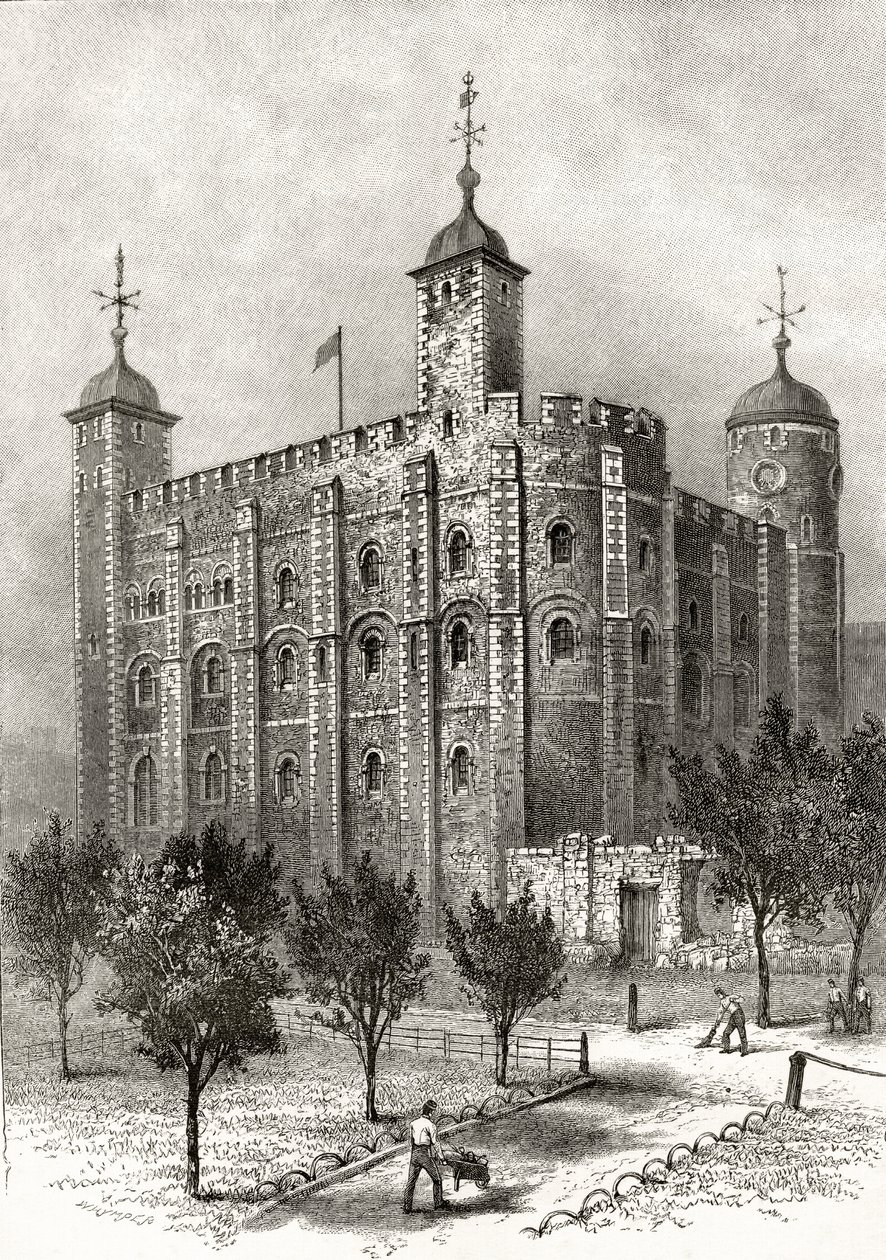 Valkoinen torni, Lontoon Towerin keskustorni, Lontoosta "London Pictures": Drawn with Pen and Pencil", pastori Richard Lovett, julkaistu 1890. tekijältä English School