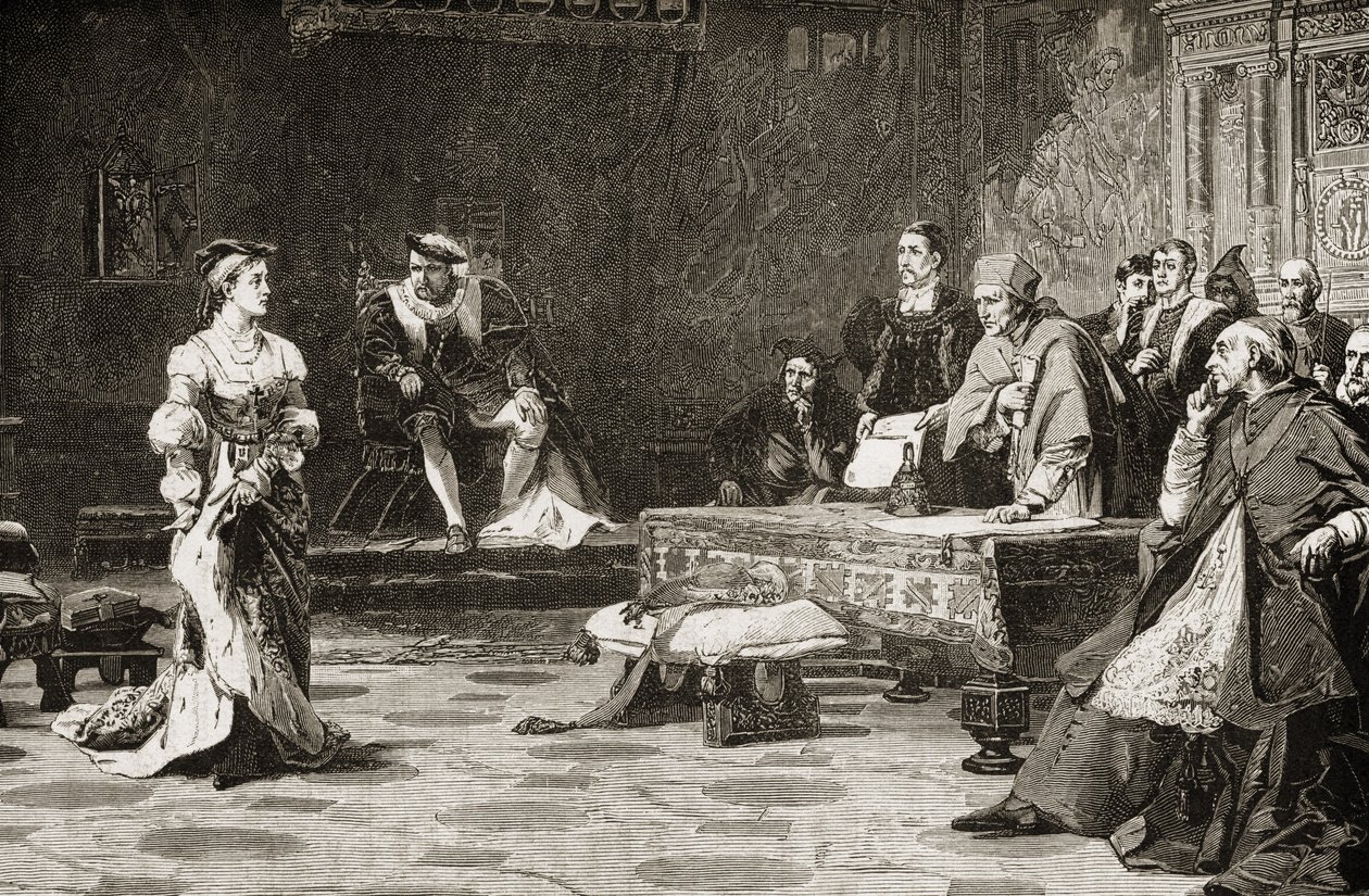 Katariina Aragonilaisen (1485-1536) ensimmäinen oikeudenkäynti vuonna 1529 tekijältä English School