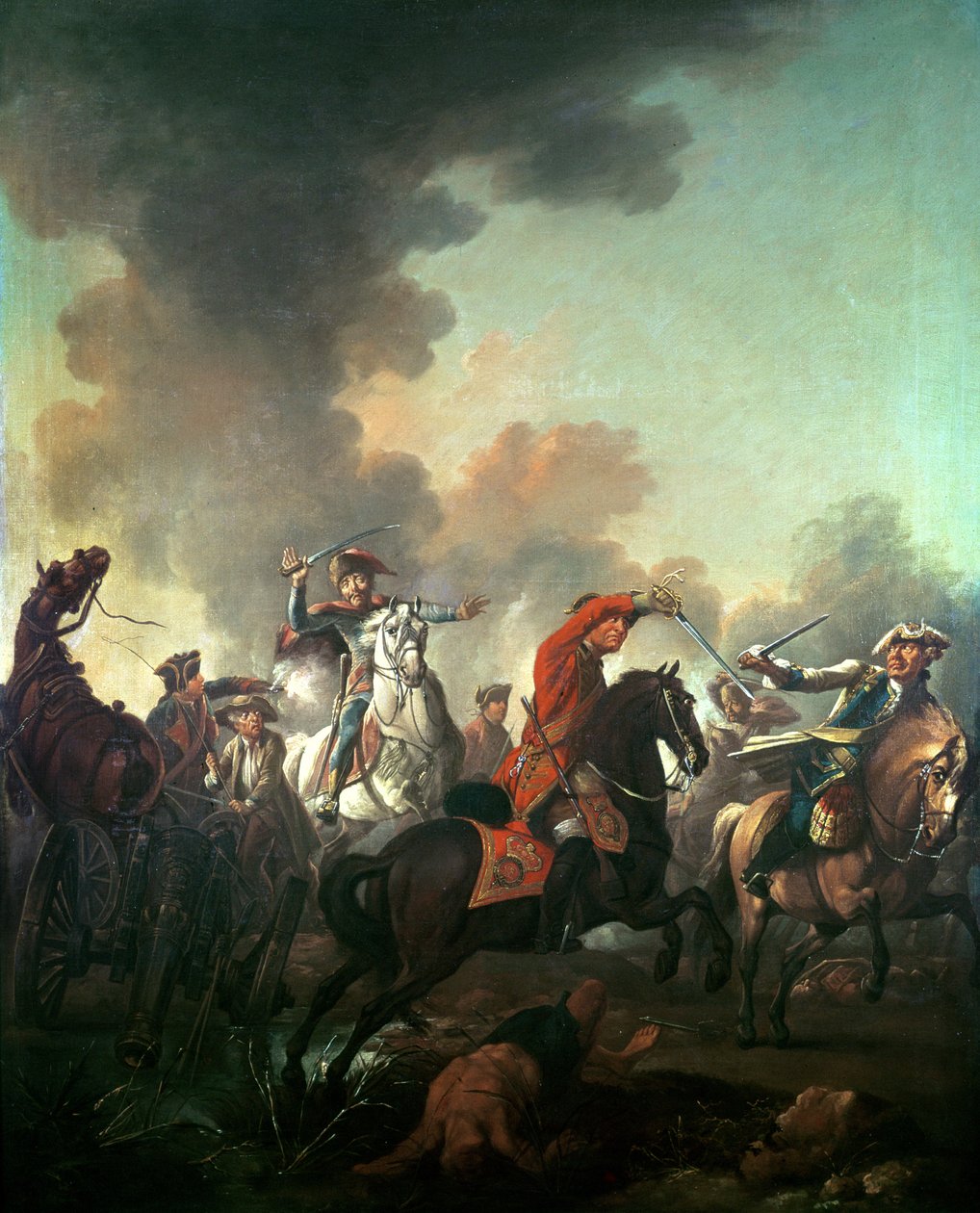 Thomas Brown Dettingenin taistelussa 27. kesäkuuta 1743 tekijältä English School