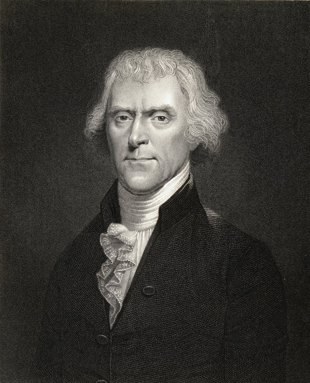 Thomas Jefferson, "Gallery of Portraits" -julkaisusta, joka julkaistiin vuonna 1833 tekijältä English School