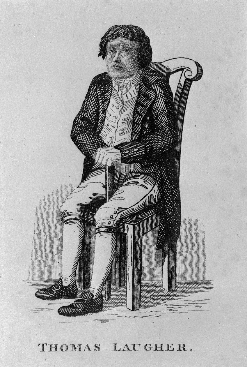Thomas Laughter kirjasta "Lontoon merkittävien ja eksentrinen hahmojen muotokuvat ja kasvot", julkaistu vuonna 1819 tekijältä English School