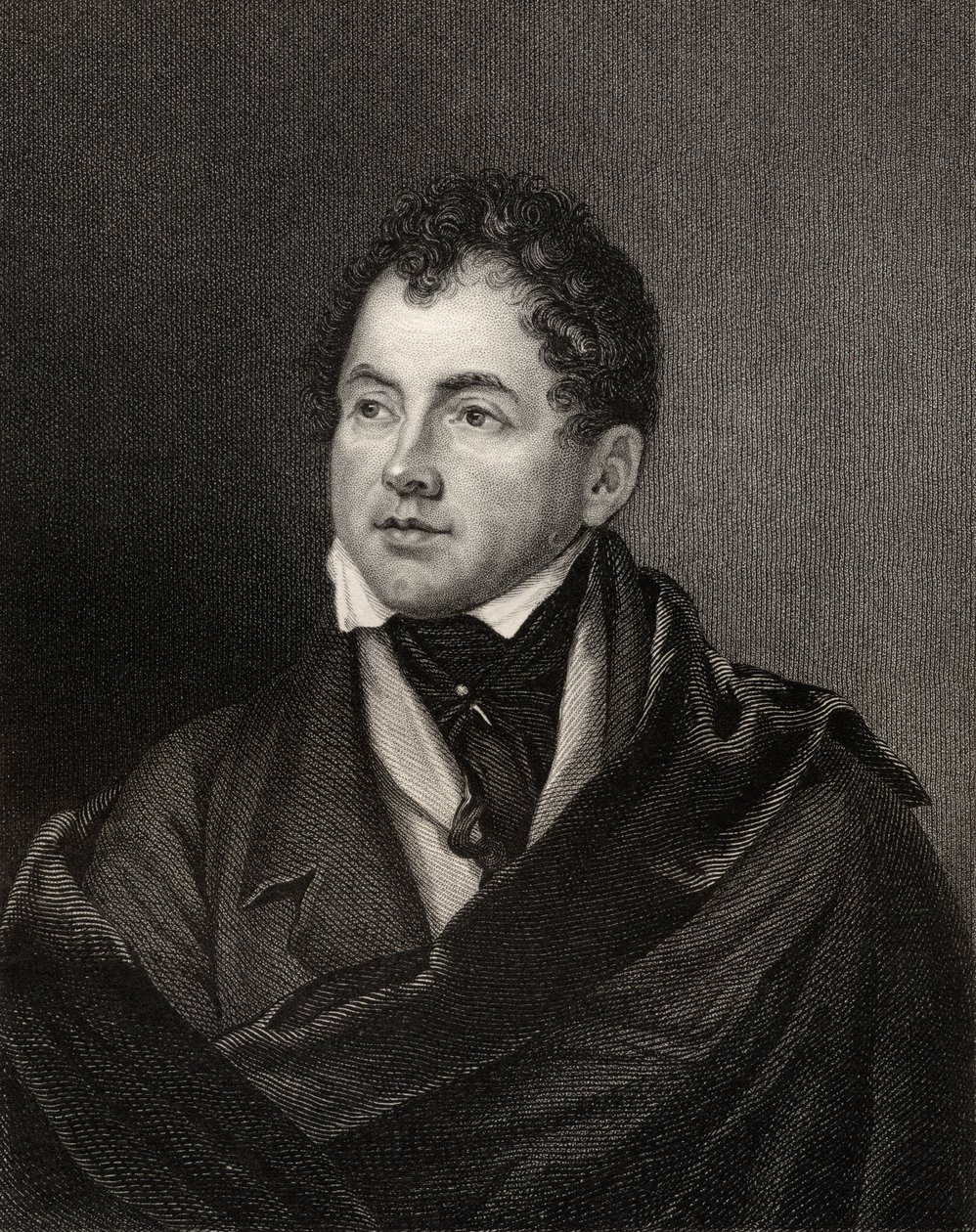 Thomas Moore, kaiverrettu G. Adcock, "National Portrait Gallery, osa III", julkaistu n. 1835 tekijältä English School