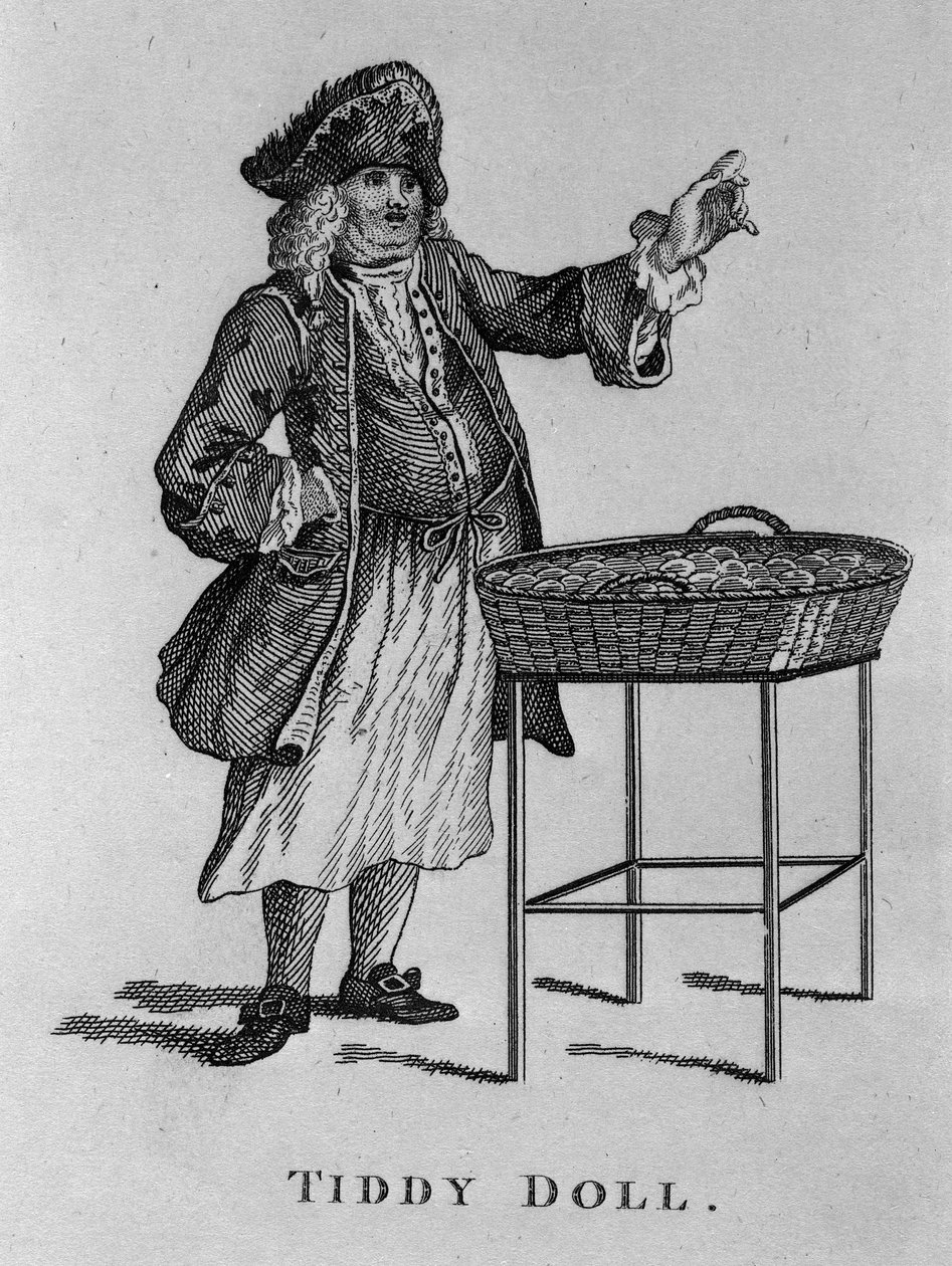 Tiddy Doll, piparkakkumyyjä, Cries of London, julkaistu 1813 tekijältä English School
