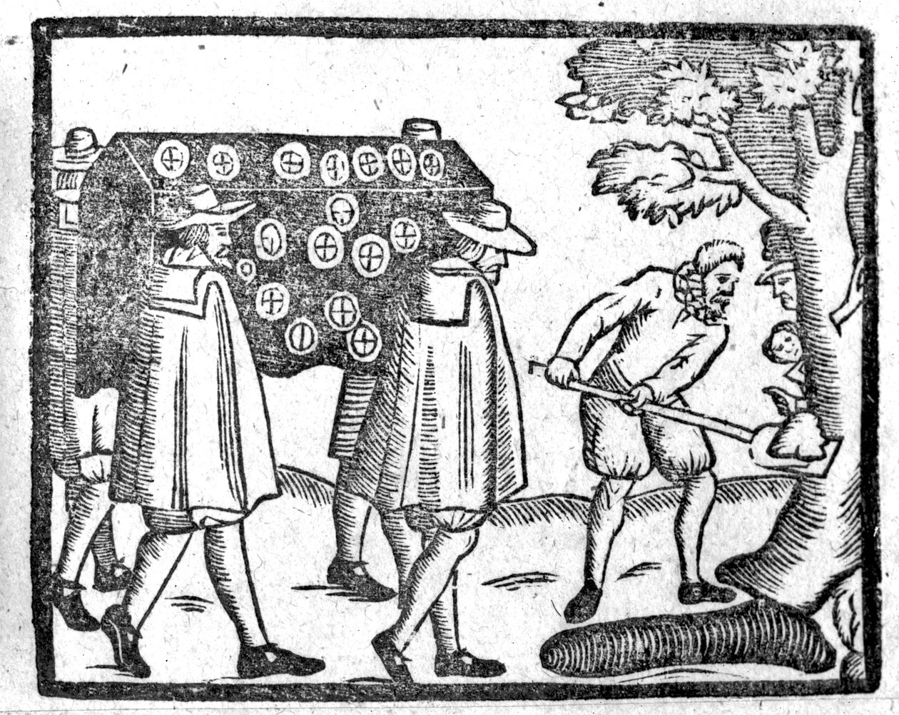 "To a new Court Tune", hautaus, kuvitus teoksesta "A Book of Roxburghe Ballads" tekijältä English School