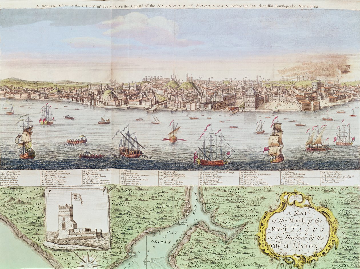 Näkymä Lissaboniin, 1755 tekijältä English School