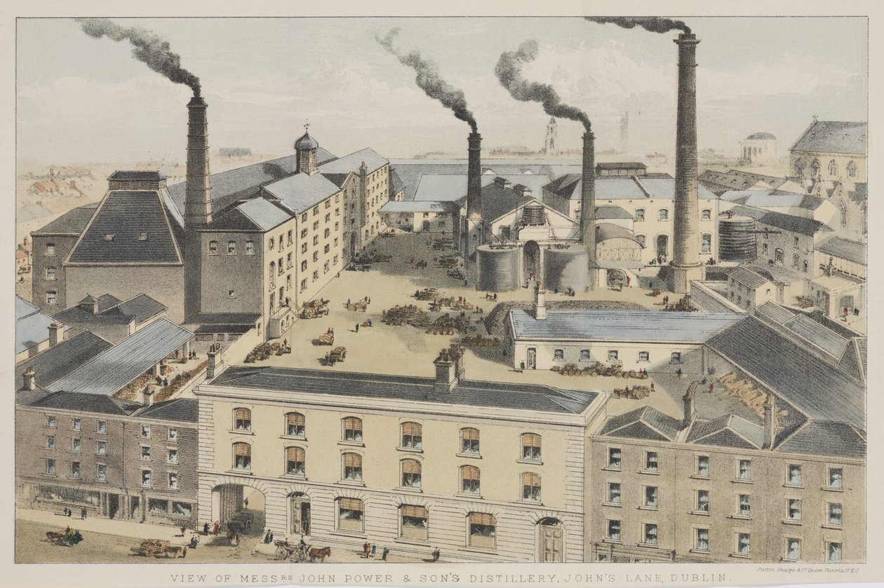 Näkymä herrat John Power & Sons Distillery, Johns Lane, Dublin, n. 1845 tekijältä English School