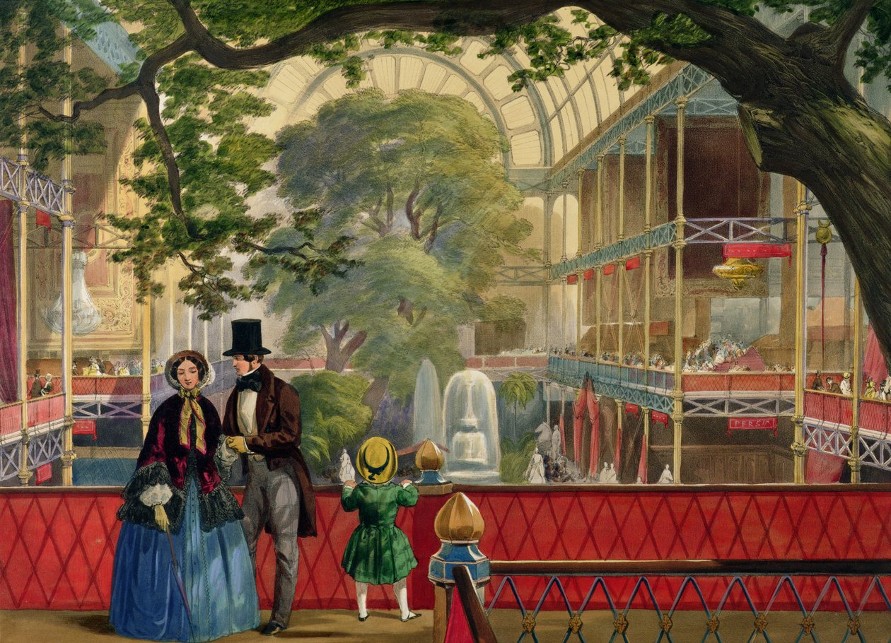 Näkymä parvekkeelta, Dickinsons Comprehensive Pictures of the Great Exhibition of 1851 -julkaisusta, julkaistu 1854 tekijältä English School