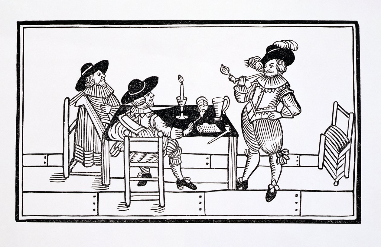 Vintners in Tudor ale -talo, laajasta Health to All -lehdestä, 1642 tekijältä English School
