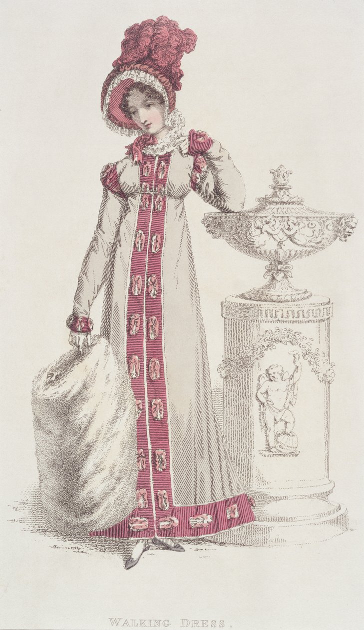 Kävelymekko, joulukuu 1819, Ackermanns Repository of Arts tekijältä English School