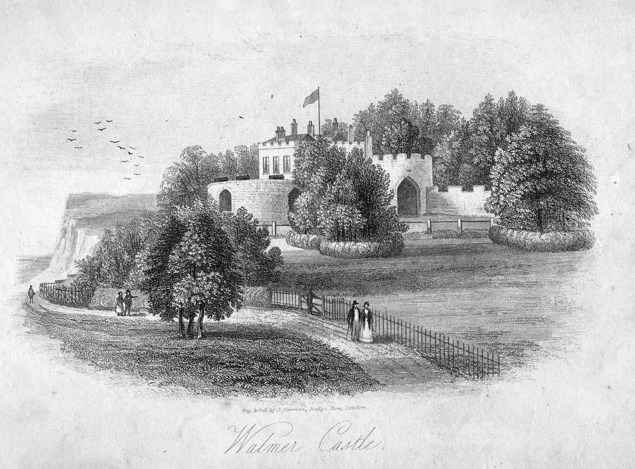 Walmerin linna, kaiverrettu J. Newmanin kaiverruksella. tekijältä English School